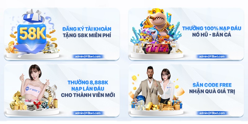Đăng Ký F8bet 6 TOP khuyến mãi hấp dẫn khi đăng ký tài khoản nhận được